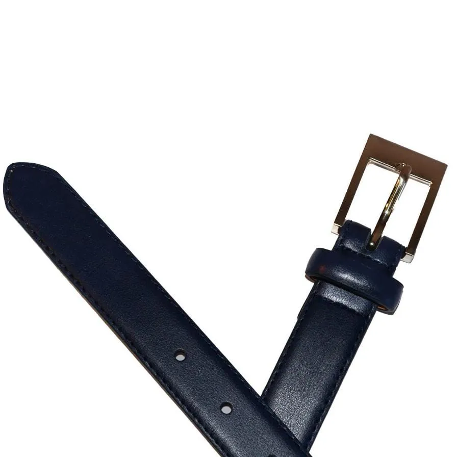 PRESTON - Navy Blue Genuine Leather Boys Belt