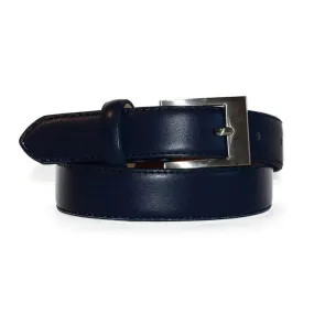 PRESTON - Navy Blue Genuine Leather Boys Belt