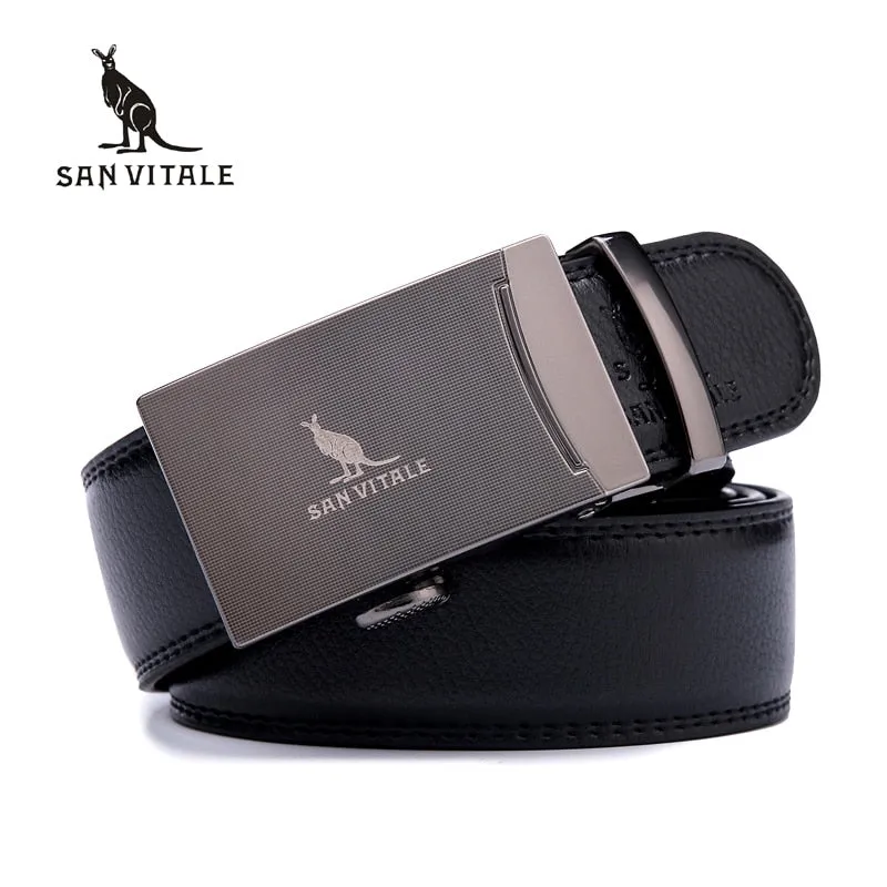 SAN VITALE Luxury Leather Strap Fancy Men Waist Belt