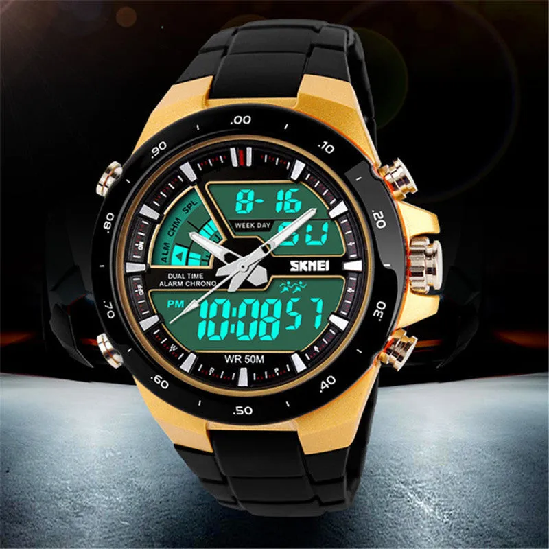 Skmei Brand sports watches Mens Relojes LED Digital Watch Shock Resistant Fashion Casual Quartz Army Military men Wristwatch