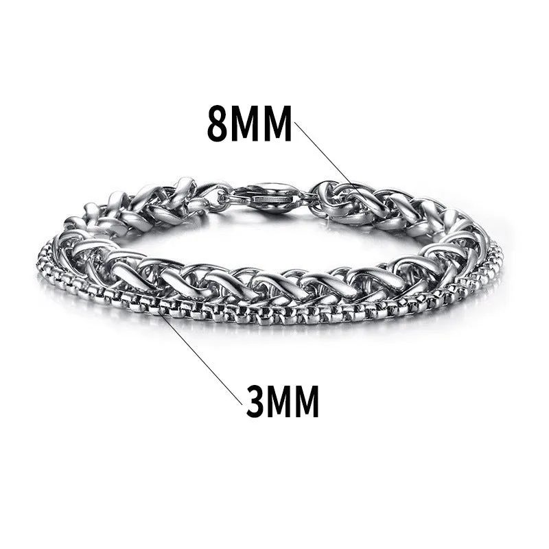 Stainless steel combination bracelet