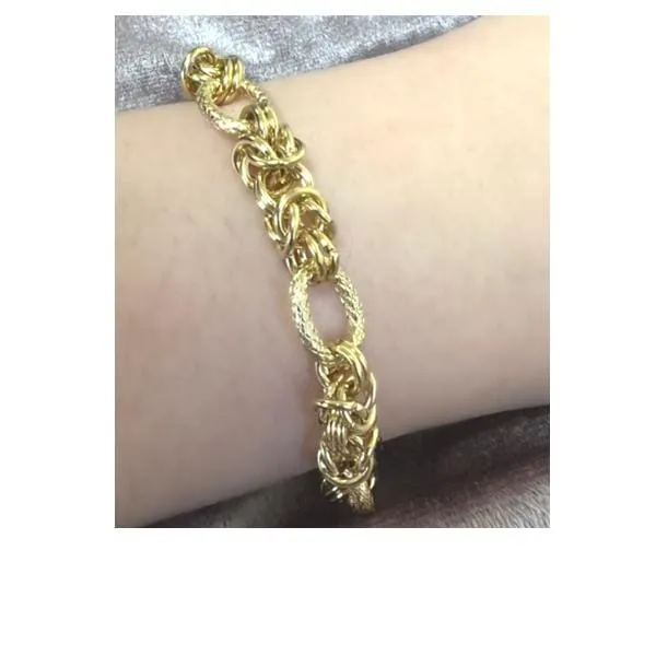 Stainless Steel: Fancy Link Bracelet: Gold Plated (BGSS4844)