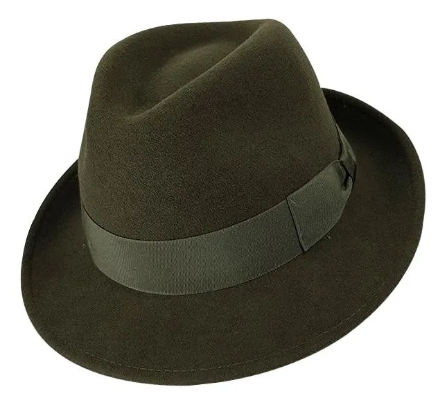 Stanton Premium Wool Felt Trilby - Olive