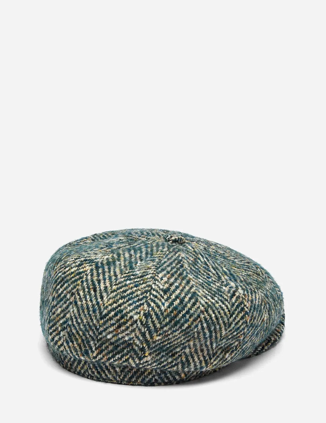 Stetson Hatteras Colour Neps Flat Cap (Wool Herringbone) - Green