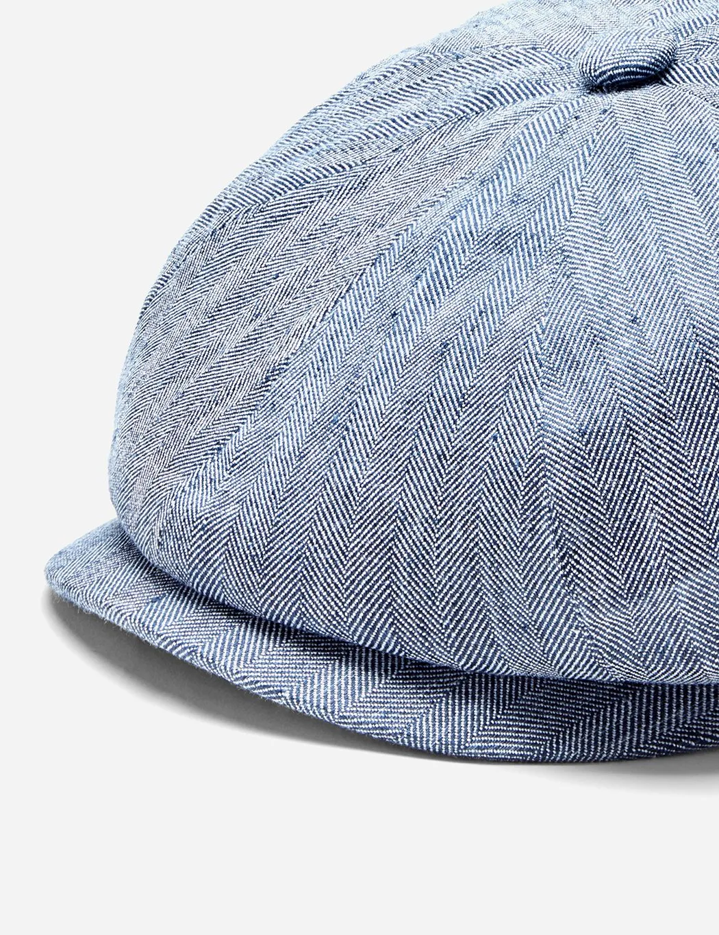 Stetson Hatteras Fine Herringbone Flat Cap - Indigo Blue