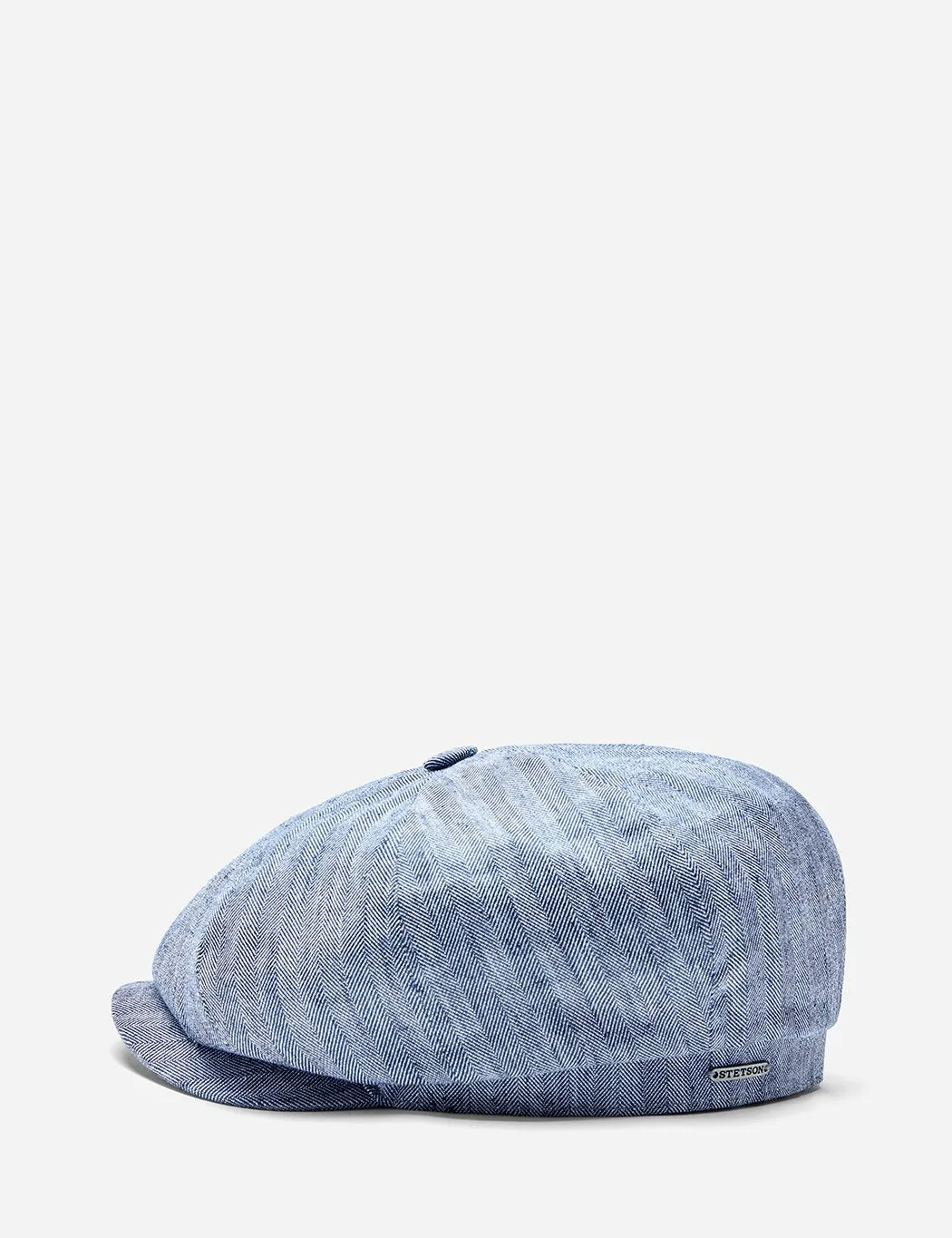 Stetson Hatteras Fine Herringbone Flat Cap - Indigo Blue