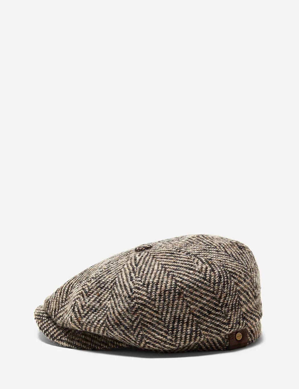 Stetson Hatteras Herringbone Newsboy Cap - Black/Brown