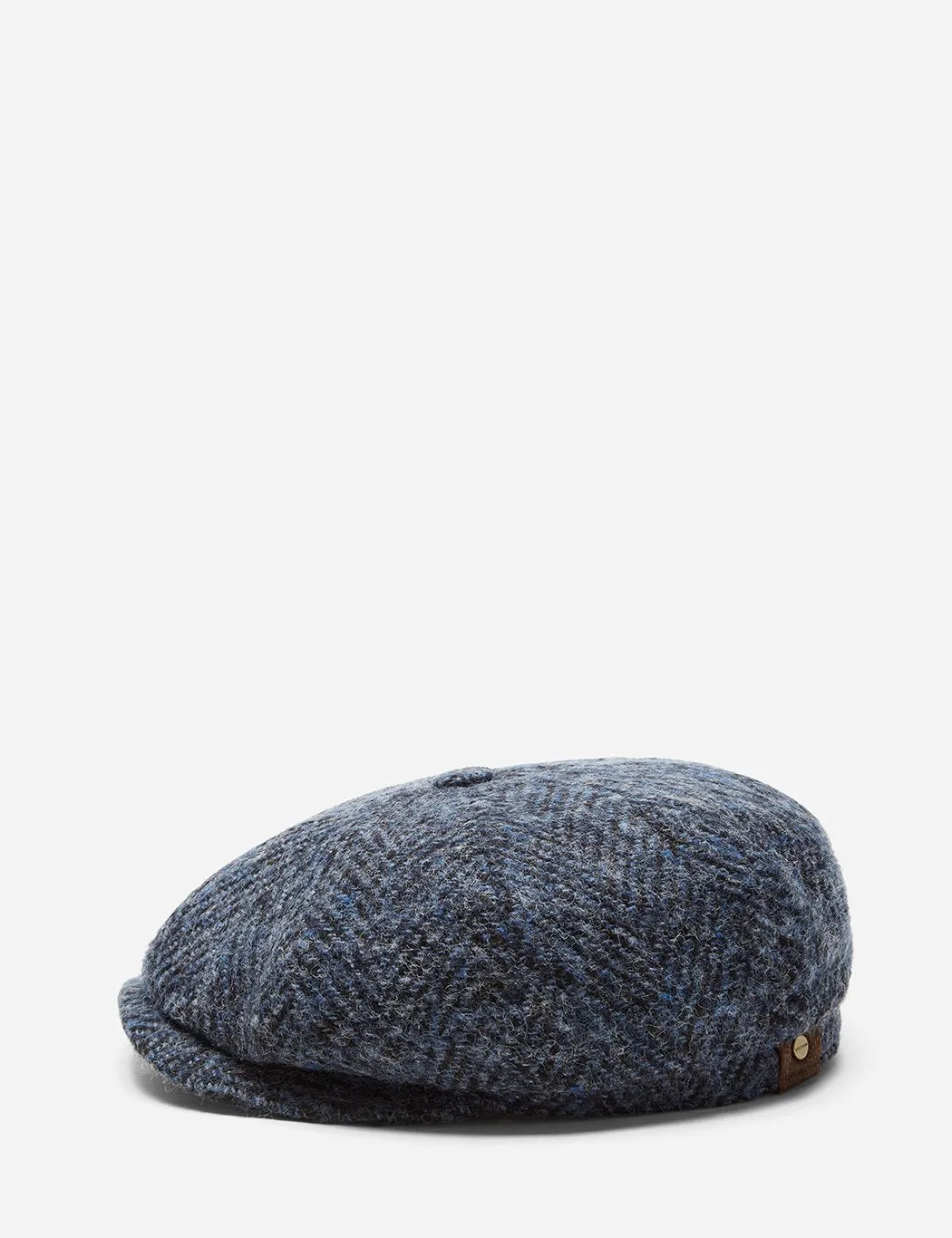 Stetson Hatteras Herringbone Newsboy Cap (Wool) - Blue