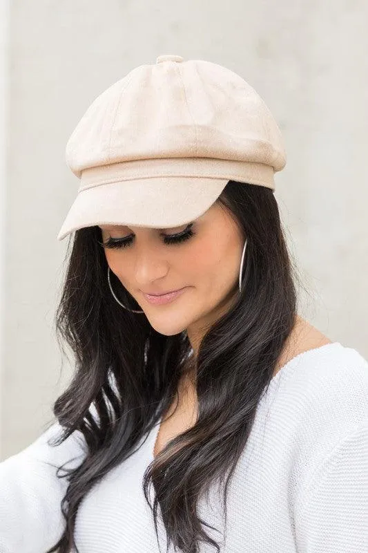 Suede Newsboy Cap