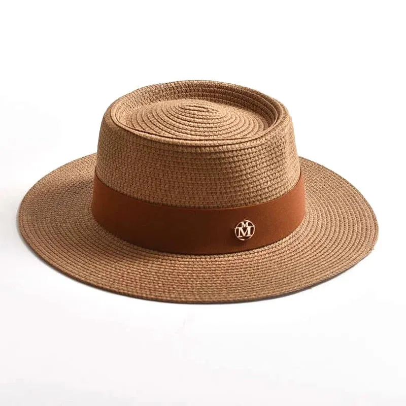 Summer Straw Sun Hats Brim Ribbon Beach Hat Travel Dress Cap