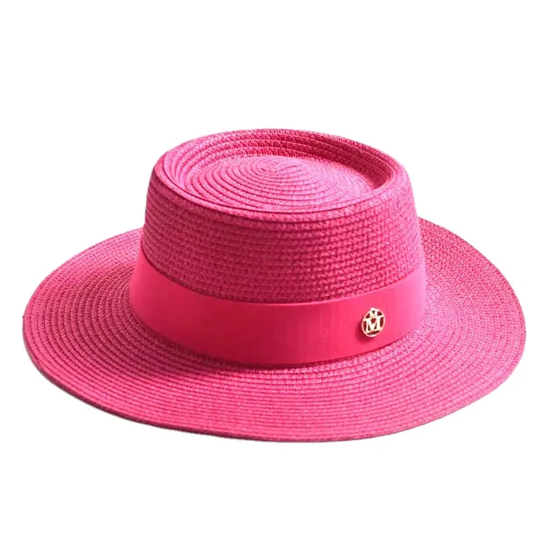 Summer Straw Sun Hats Brim Ribbon Beach Hat Travel Dress Cap