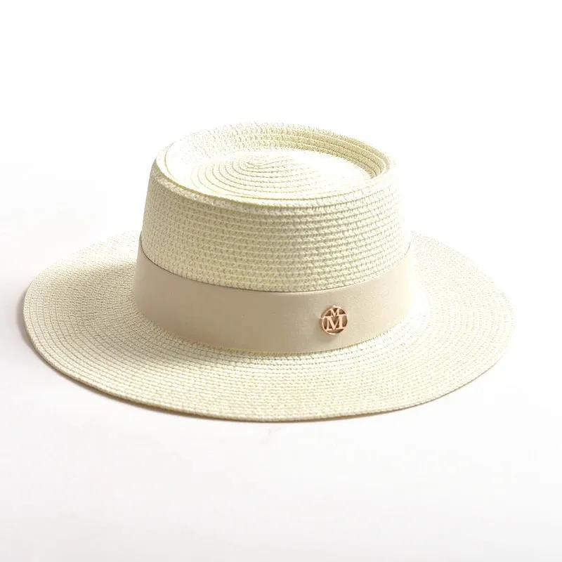 Summer Straw Sun Hats Brim Ribbon Beach Hat Travel Dress Cap