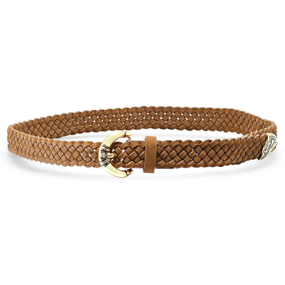 Topanga Belt | Camel Suede Gold