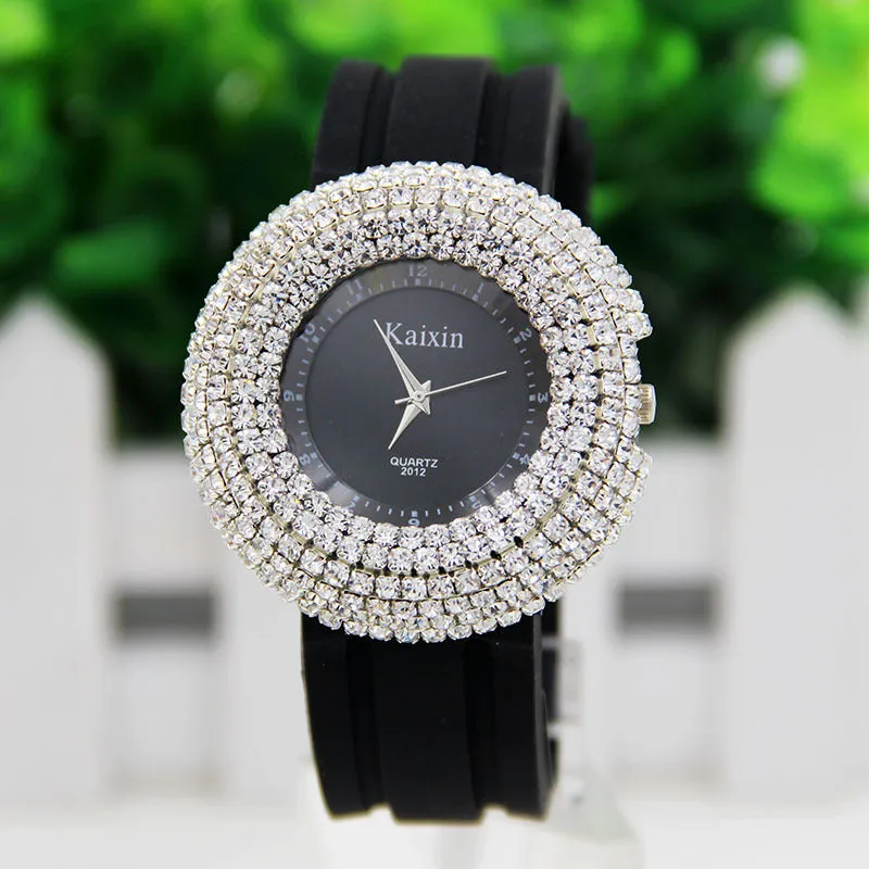 Trendy Gypsophila Big Dial Full Diamond Watch