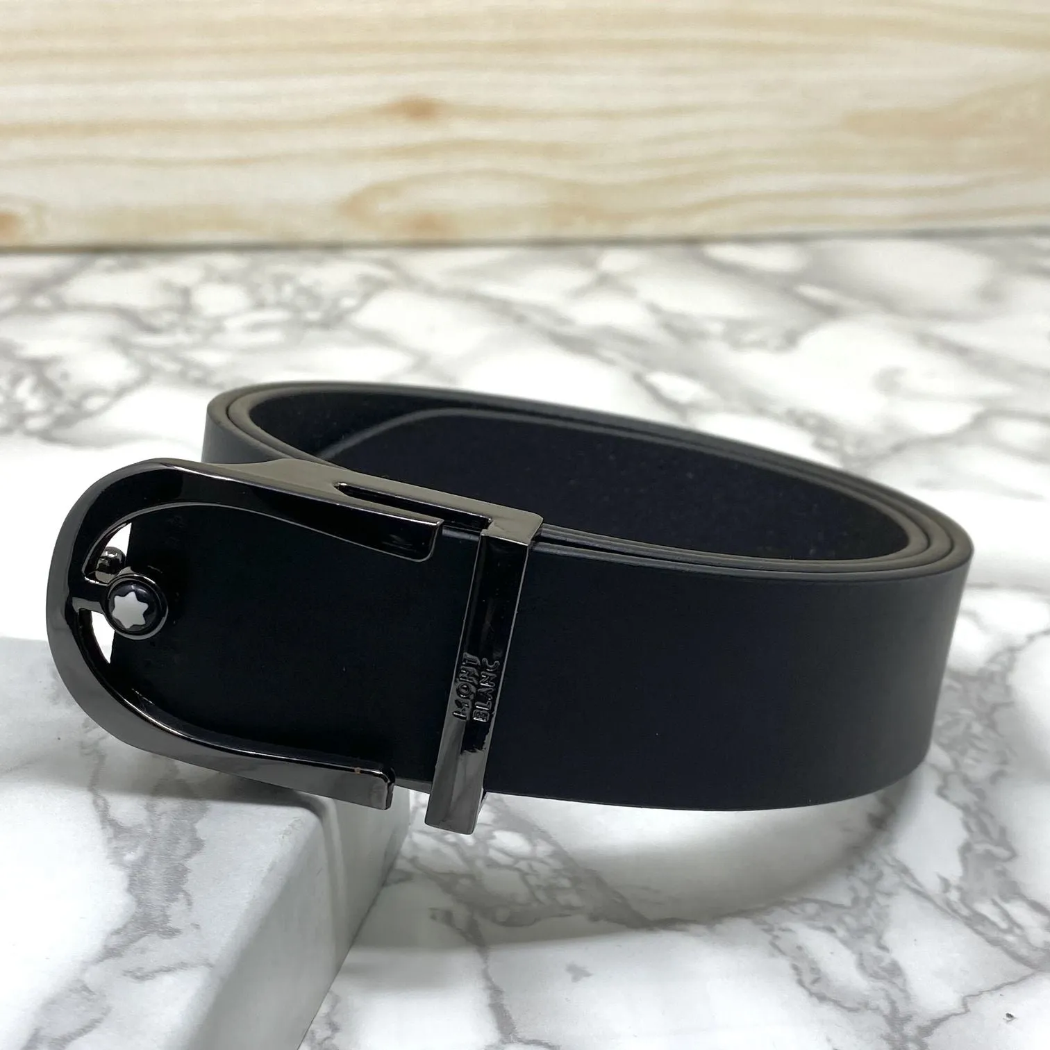 U-Shape Signature Formal Leather Strap Belt-JonasParamount