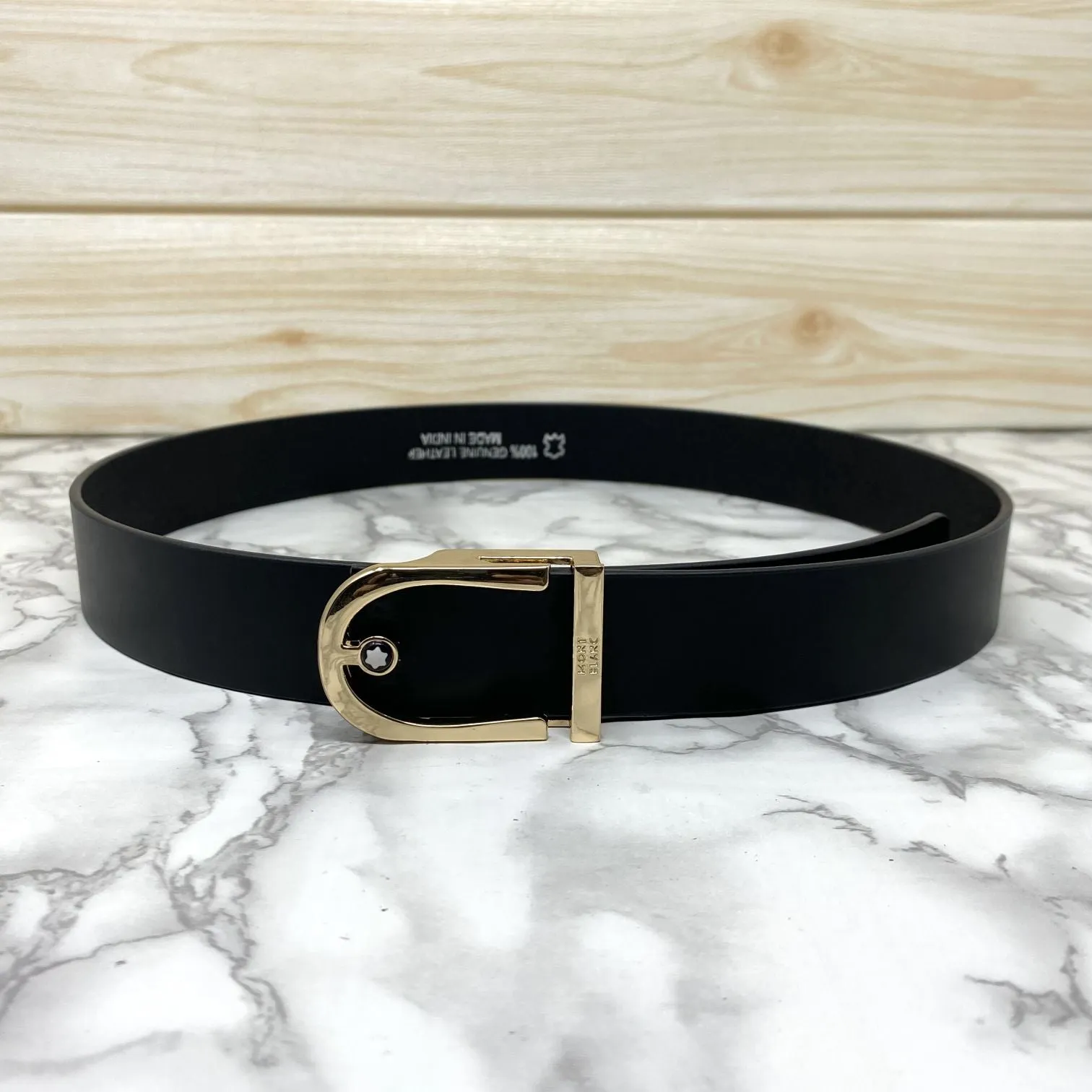 U-Shape Signature Formal Leather Strap Belt-JonasParamount