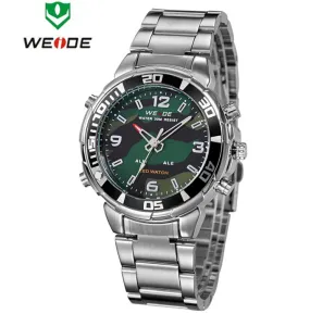 WEIDE Army Watch Men Quartz Military Sports Watches Luxury Brand Analog Digital LED Display 3ATM Waterproofed Wristwatch