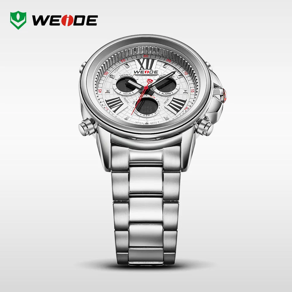 WEIDE Luxury Brand New Fashion Wrist Watches For Men Dress Sports Digital Watch With Back Light 3ATM Waterproofed