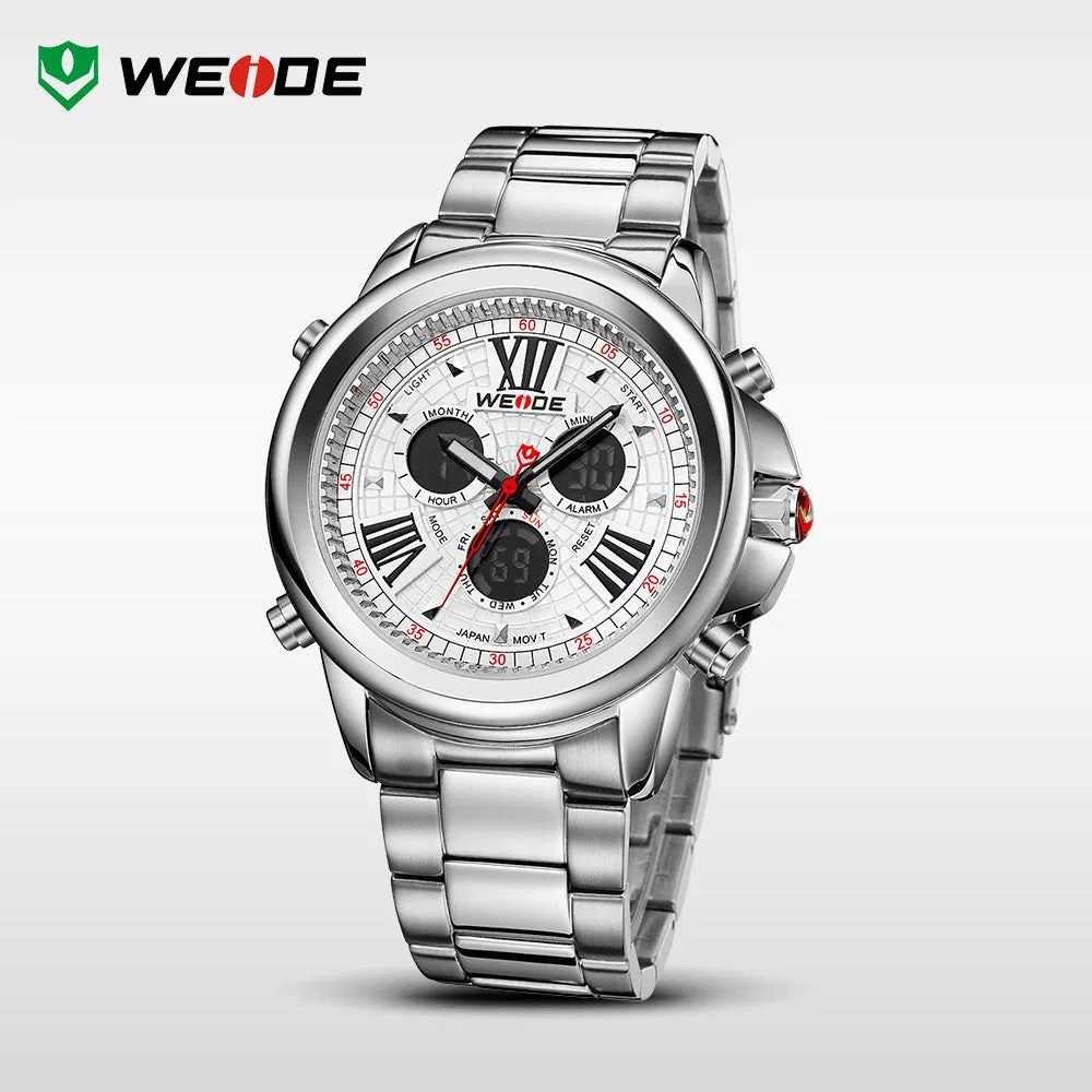 WEIDE Luxury Brand New Fashion Wrist Watches For Men Dress Sports Digital Watch With Back Light 3ATM Waterproofed