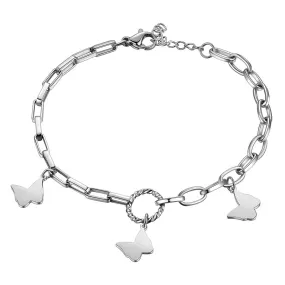 Women Butterfly Link Bracelets Jewelry Stainless Steel