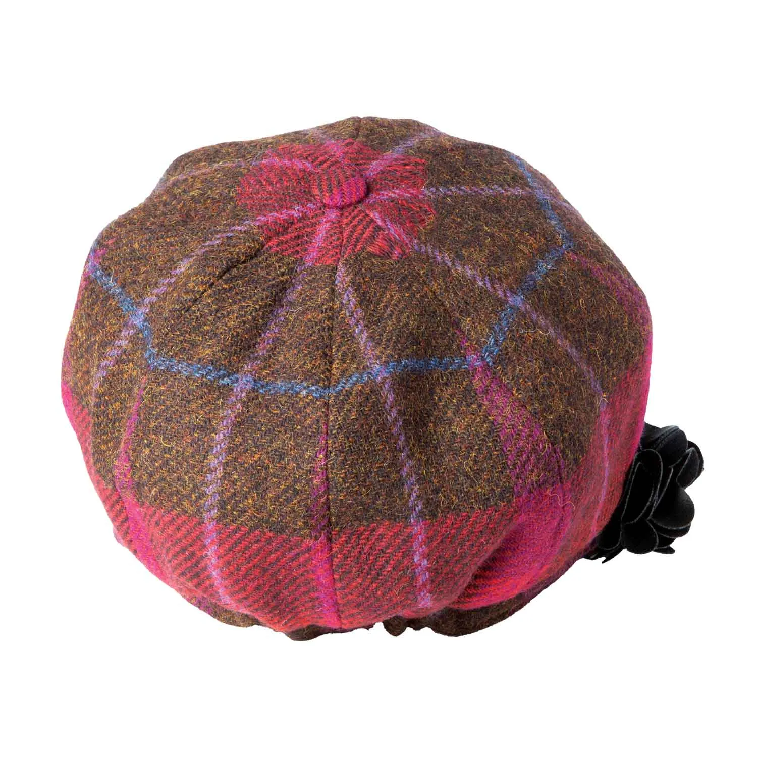 Women's Pink Plaid Newsboy Cap