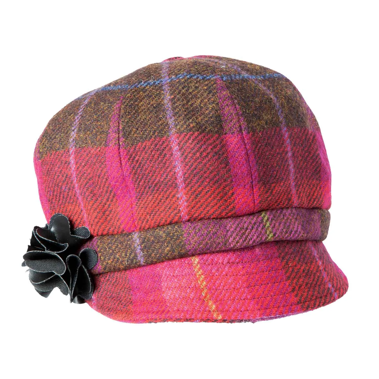 Women's Pink Plaid Newsboy Cap